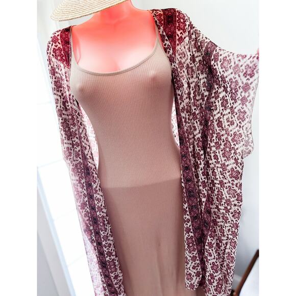Brandy Melville Sunlight Filtering Through Trees boho flowy kimono coverup - Picture 1 of 4